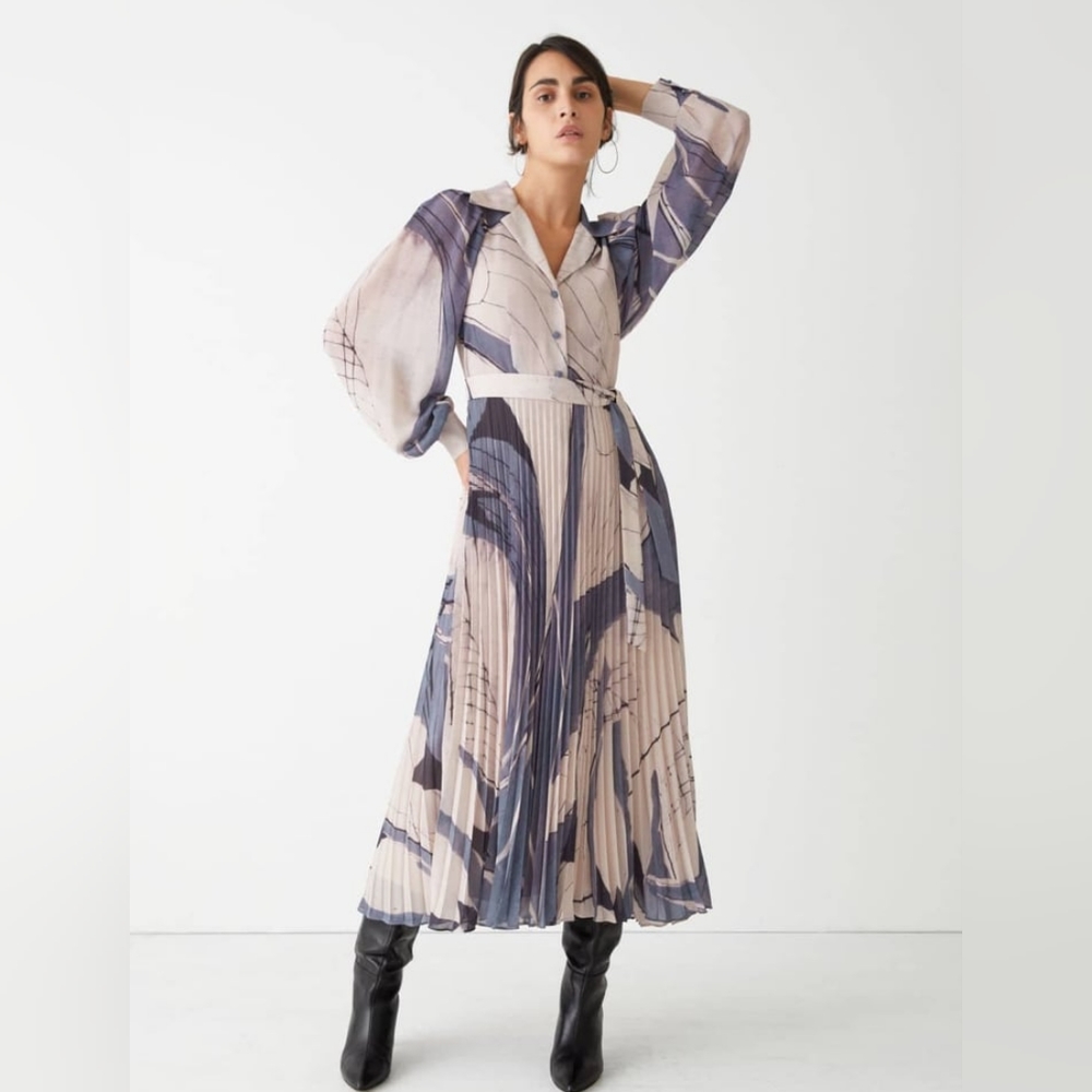 NWT &OtherStories long sleeve pleated dress